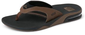 Reef Fanning Mens Bottle Opener Flip Flop, Arch Support, Durable Outsole, Water Friendly, Black And Tan, 9