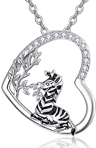 TANGPOET Tierhalskette Koala/Eule/Kuh/Giraffe/Fuchs/925 Sterling Silber Tier Halskette Schmuck geschenke für Frauen Mädchen