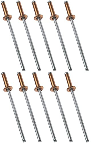 AERZETIX - C48062 - Satz von 10 Blindnieten standard blindniet Ø3x12mm kupfer stahl - DIN 7337 - popnieten - nieten mit bruchfest stange - mit flachkopf
