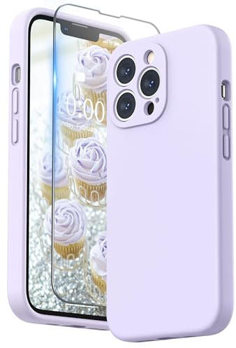 SURPHY für iPhone 13 Pro Hülle Silikon mit Displayschutzfolie | Case mit Kameraschutz Stoßfeste Handyhülle für 6,1 mit Erhöhter Randschutz