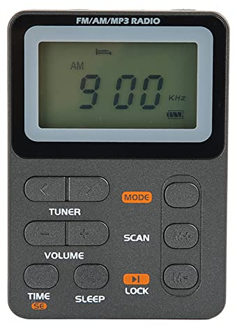 Radios de Bolsillo Portátil, Recargable Am/FM Estéreo con Altavoz, Pantalla LCD, Reloj Despertador, Hora, Sueño, Radio Portátil para Caminar, Correr, Andar en Bicicleta, Jardinería, Viajar