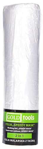 ToolSpace | Film de Masquage avec Bande Adhésive | 110 cm x 33 m | Film transparent de Protection Contre la Poussière | Masker avec Ruban de Masquage | Ruban de Peinture avec Bache De Protection