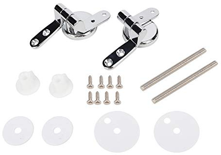 Universal Toilettendeckel Scharnier Set, Zinklegierung Ersatz-Scharnierhalterungen mit Nylon-Befestigungsmuttern, Reparatur-Kit für WC-Sitze, Verchromt