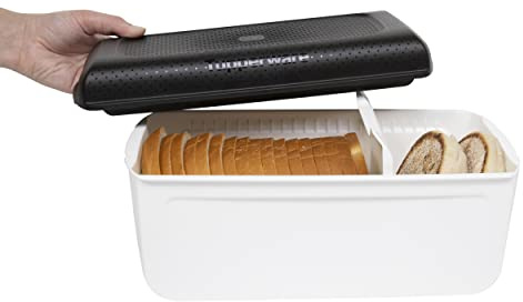 Tupperware Brotbehälter und Brotkasten für Brot, Gebäck, Bagels und mehr, CondensControl - Feuchtigkeitsregulierungstechnologie, hält Brot länger frisch - 32,1 x 16,5 x 15,2 cm