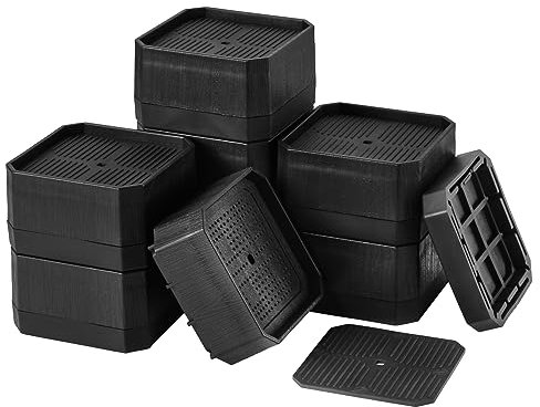 Moendergo Möbelerhöhung, 8PCS Betterhöhung,Uping Möbelerhöher Tischerhöher Elefantenfuß Bed Rise (Quadrat-B)