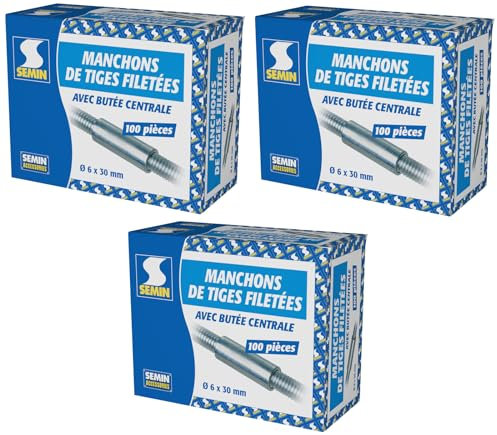 Manchons pour Tige Filetée 6 x 30 mm Semin, boite de 100 (lot de 3)
