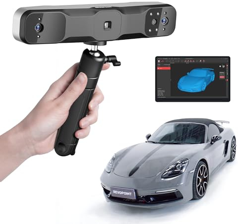 Revopoint RANGE 2 3D-Scanner Handheld, 0,1 mm Präzision, Tragbarer 3D-Scanner, Eingebaute RGB-Farbkamera, Unterstützt Körper- und Gesichtsscans, Reverse Engineering, Windows/Android/iOS/macOS