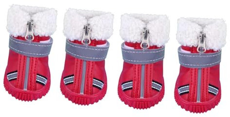 minkissy 4stücke Hundeschuhe Chihuahua-Schuhe Welpenschuhe Anti-rutsch-Schuhe Für Haustiere Pfotenschutz Aus Baumwolle Mit Schutzfunktion Für Drinnen Und Draußen