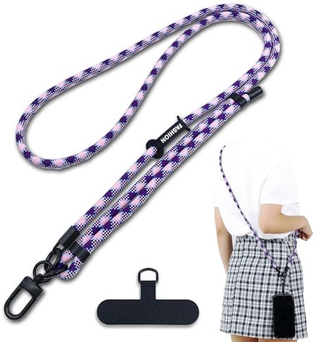 xiaoxiaozhijia Handyband zum Umhängen,Handykette Universal,Lanyard AbnehmbarHandy,Schlüsselband für Alle Smartphones Hüllen (Lila Rosa)