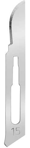 Shehadeh - 50 Stück sterile Skalpellklingen Figur 15 - Ersatzklingen aus Karbonstahl - Für Skalpellhalter Nr.3 - Heinz Herenz
