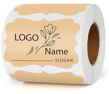 YIKIADA Khaki Thermal Labels 76 × 50 mm Vinyl Roll Printer Stickers 500 PCS | Waterproof, Self adhesive, Removable, Writable, Perforated, Easy to peel, BPA-free, Direct printable tag for address name DIY