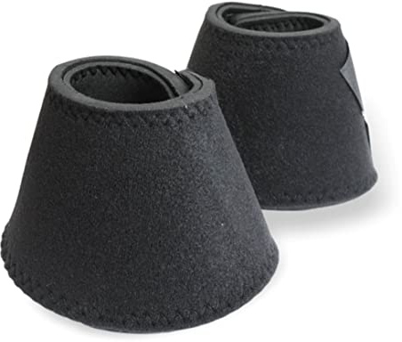 Campane per zoccoli per cavalli, pony, sangue caldo, sangue freddo, purosangue, nero, campane in neoprene, S-XL, protezione per gli zoccoli per equitazione, salto fuoristrada, pascolo (XXL (nero)