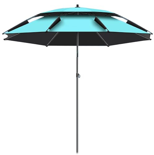 Parasol de Plage 200cm/220cm/252cm, Parasol Portable avec Protection UV, for Patio, Jardin, Piscine et Pêche en Extérieur (Color : Bleu, Size : 220CM(7.2FT))