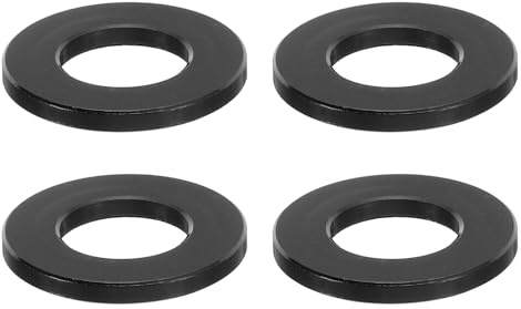 PATIKIL 4pcs M10 Separadores de Aluminio, Espaciadores Redondos de Metal Espaciadores Metálicos de Aluminio para M10 Tornillo Pernos, 2x10.5x20mm (L*ID*OD), Negro