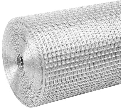 GUHPZA Schweißgitter aus Edelstahl 304, 1/2 Zoll quadratisches Drahtgeflecht, Pflanzenstützen, Edelstahlgeflecht, Hühnerzaun, Geflügelnetz, Gemüsegartenzaun (1,2 m x 8 m (4 7,2 Zoll x 26,2 Fuß))