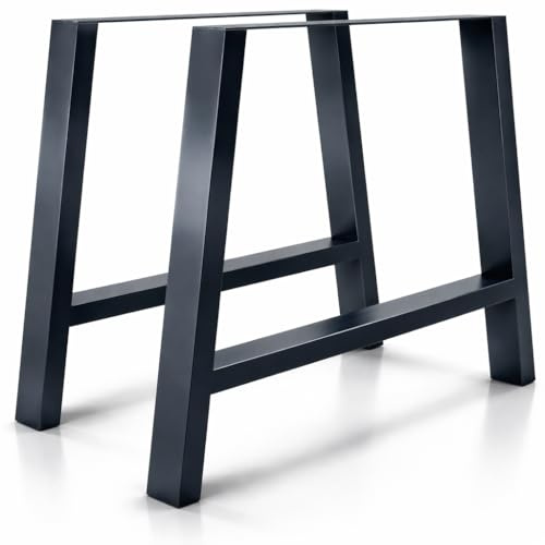 Magnetic Mobel Tischgestell A - Form aus 80x40 mm Profile, Tischkufen Tischbeine Metal 60/80 x 72 cm (Anthrazit)