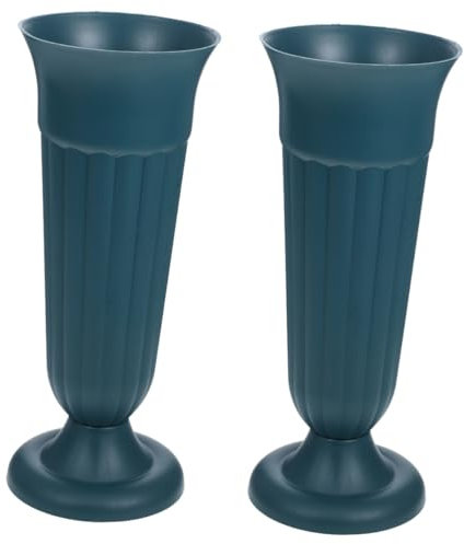 Supvox 2 Stück Friedhofs Blumentopf Gedenkvase Friedhofs Blumentöpfe Gedenk Blumenvase Friedhofsvasen Für Grab Friedhof Blumeneimer Blumenarrangement Halter Friedhofs