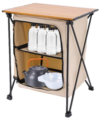 Mobili - Armadio da cucina pieghevole per esterni, stazione da cucina per picnic di festa | Tavolo da barbecue pieghevole per barbecue da picnic per feste con tavolo da cucina per armadio portaoggetti