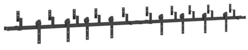 vidaXL Kit di Binari per Porte Scorrevoli 366 cm Acciaio Nero