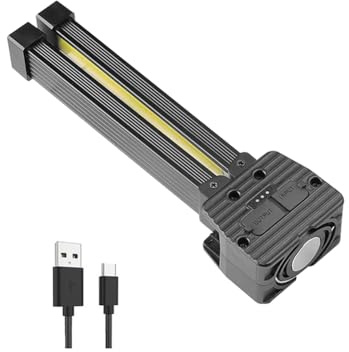Corghd Linterna LED COB recargable con USB portátil, luz de trabajo con base magnética, gancho para colgar, ideal para reparación de automóviles y camping