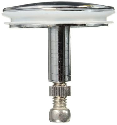 Tappo di scarico universale di ricambio per vasca da bagno, 45 mm, finitura cromata, lunghezza regolabile 45-60 mm, anello piatto