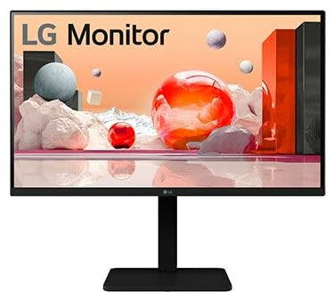 LG Monitor 27BA450 - FHD 1080p IPS 27 inch, 100Hz, 5ms, Office Display, Built-in Power and Speakers, D-Sub, HDMI, DisplayPort, Matte Black