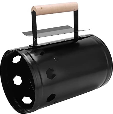 Baxnore Baril de Charbon de Bois Rapide en Bois Massif en Acier Inoxydable, Baril de Charbon de Bois Rapide pour Barbecue, Four à Combustion Rapide de Carbone avec poignée pour