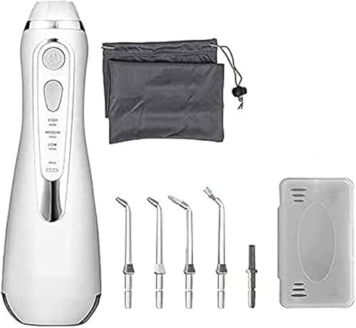 Idropulsore professionale for denti, gengive, apparecchi ortodontici, cure odontoiatriche, irrigatore orale dentale, portatile e ricaricabile IPX7, pulitori for denti ad acqua for viaggi a casa