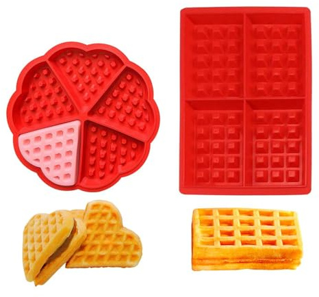 COACOM 1 Pieza De Molde Redondo Y Rectangular, Molde De Silicona, Herramienta De Hornear, Molde De Gofres, Herramienta De Cocina