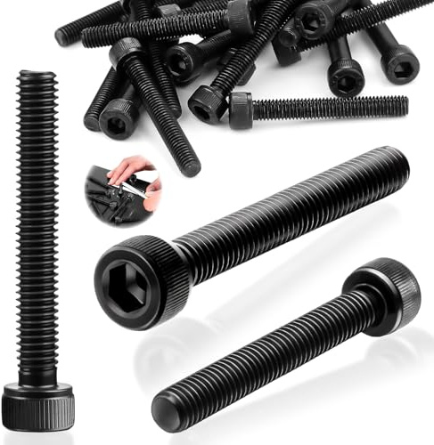 SWTYExt 10 Stk Zylinderschrauben M8x60mm Innensechskant Schrauben Schwarz | M8 Zylinderkopfschrauben, DIN 912, Inbusschrauben, Kohlenstoffstahl, Gewindeschrauben, Sechskantschrauben, für Reparieren