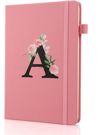 MHwan Tagebuch Mädchen, A-Z Personalisiertes Rosa Notizbuch A5 mit Namen, Stilvoll und Schönes Personalisiertes Geschenk für Frauen, geeignet für Mutter, Tochter, Freunde, 240 Seiten, Liniert