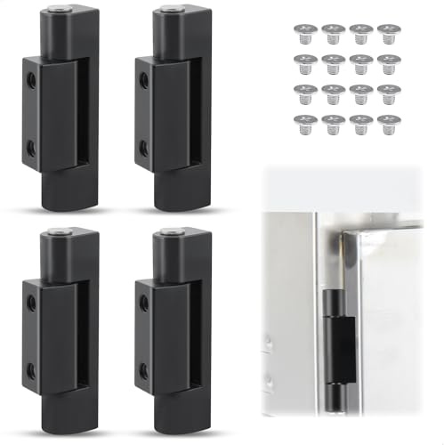 Lot De 4 Charnières de Portes et de Fenêtre - Charniere Porte de Métal, Gond porte à Vis En Alliage de Zinc Chromé Convient pour Les Boîtes de Distribution, Les Portes Métalliques(Noires)