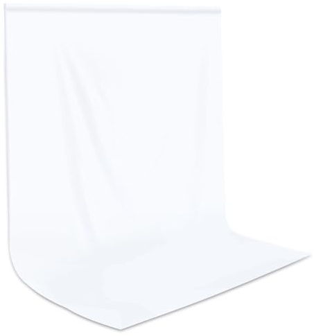 Fotograferingsbakgrund, vit, 3 x 6 m, vikbar, polyester, tvättbar, fotostudio, fotografering, video, TV, fotografi, modefotografering