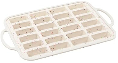 LLINthy Moule à cupcakes en silicone avec cadre en métal anti-adhésif pour gâteaux, brownies, muffins, desserts, rangement facile, passe au lave-vaisselle