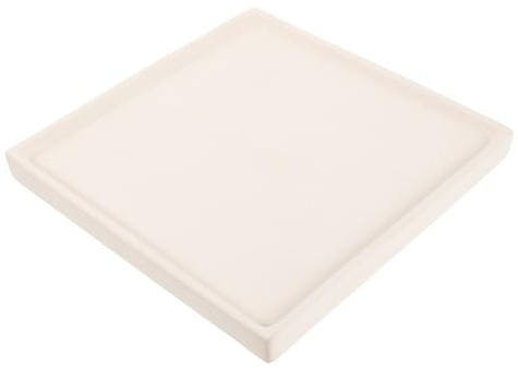 TOBBOMEY Sottovaso in Ceramica Quadrato per Vaso da Fiori, Piatto Raccogli Acqua per Piante da Interno, Base Resistente per Bonsai Facile da Spostare, Accessorio per Giardinaggio
