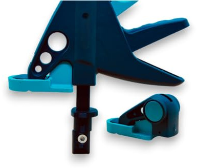 Adapter 19mm für Einhandzwinge zum Umbau als Werktischspanner - 2 St. | für EHZ wie Bessey, Workpro, usw. - für 19mm Löcher, für Schiene 14x5mm mit Lochabstand 14mm, 2 Stück