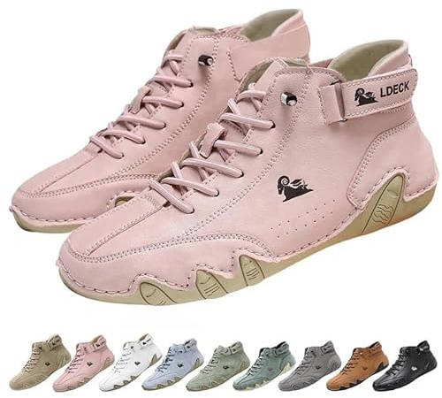 Skor for kvinnor och män, ortopediska stövlar for män, slip-on stövlar med stöd for hålfoten, vattentäta halkfria ortopediska skor(Pink,9.5 Women/8 Men)