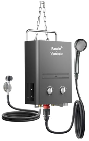 Ranein × Vancepic 1.58 GPM Portable Propane Water Heater, 41000 BTU 6L Tankless Water Heater Gas for Outdoor Camping RV Shower