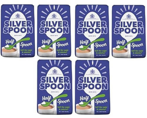 Silver Spoon Half Spoon Granulated Sugar – 1kg (Pack of 6) | Sweetness with Fewer Calories | Half the Sugar per Teaspoon | Ideal for Tea, Coffee & Baking