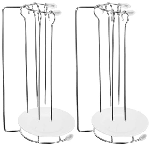 Beavorty Support Suspendu Pratique pour Brochettes de Barbecue en Acier Inoxydable Plateau Anti-Goutte, Lot de 2 Sets de Sets, pour Cuisiner en Extérieur