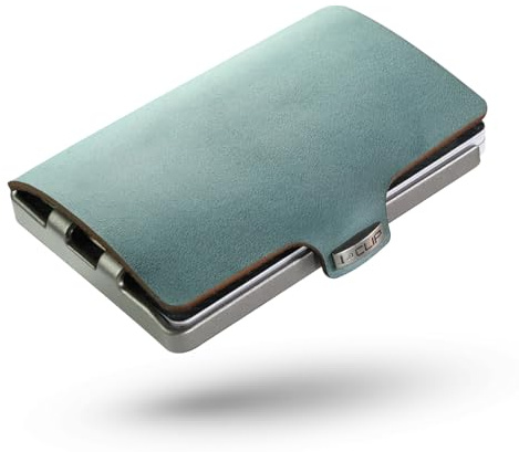 I-Clip Original Slim Wallet Piel Lisa y Agujeros en Relieve, opalado, Uni Größe, Cuero Liso