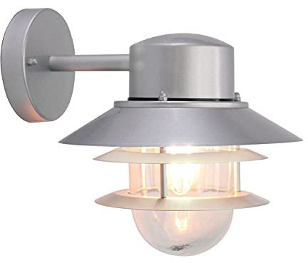 Licht-Erlebnisse Wetterfeste Außenwandlampe Edelstahl rostfrei IP44 Maritim modern SOLAS Lampe Draußen Haus Haustür