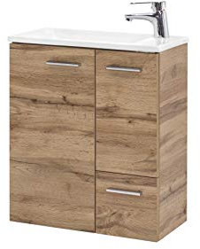 Schildmeyer Matteo 137111 - Mobile lavabo con finitura stile rovere naturale, 50 x 25 x 60 cm