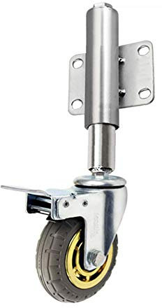 Casters 4inch / 100mm gefederte Gatter-Fußrollen, Lenkrollen schwerlast - Fußrollen Alles Gelände - justierbares 60mm - Tragkraft 80kg