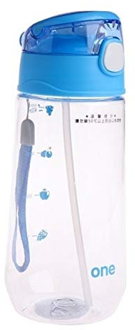 SunLSunLiHao 500ML Enfant en Bas Âge Timbale d'alimentation Portable en Plastique Coupes De Bouteille d'eau avec De La Paille (Color : Purple)