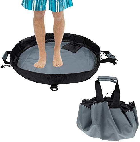 Dawitrly Wetsuit Wickelunterlage, langlebig, wasserdicht, Surf-Wechselunterlagen, Tragetauchanzug, Trockentasche mit Tasche und Griffgurten für Surfer, Kajaker, Sparren und Bootsfahrer (Grau)