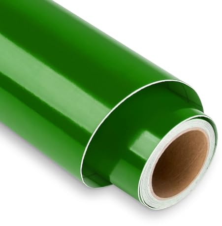 Dark Green Permanent Vinyl for Cricut - 12 x 5FT Green Cricut Vinyl Roll, Outdoor Self Adhesive Vinyl Roll for Decor Sticker, Party Decoration