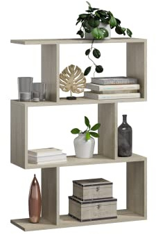 MATKAM BASK 3 Bücheregal aus Holzspanplatten, B/H/T 76,4x107x28cm, Standregal, Würfelregal, freistehend, perfekt als Raumtrenner, in verschiedenen Ausführungen erhältlich - Sonoma Eiche