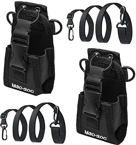 QINERSAW 2 Stück Multifunktions-Tasche Funkgerät Holder Walkie-Talkie Holster Funkgerät-Halterung für GPS Handy Two Way Radio Schwarz
