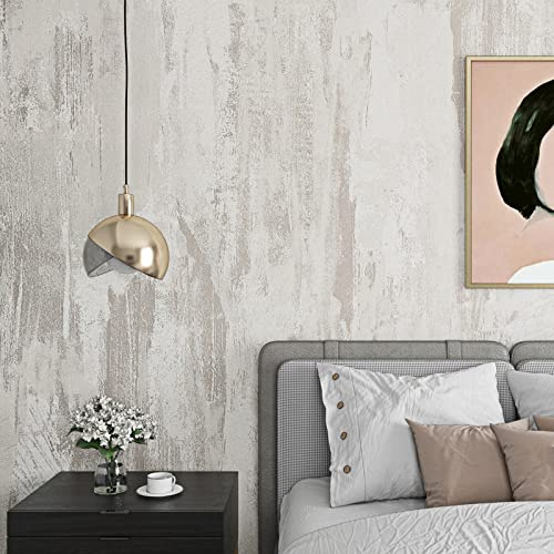 Livelynine of Old White Concrete Wallpaper Peel and Stick 15.8X394 in Waterproof Concrete Contact Paper Peel and Stick for Countertops Cabinets Walls Textured Cement Stain Vinyl Wall Paper Sticker
